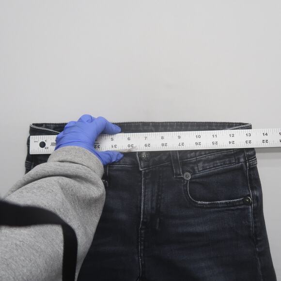 R13 Boy Straight Jeans in Strummer Black Size 24 - Picture 10 of 12